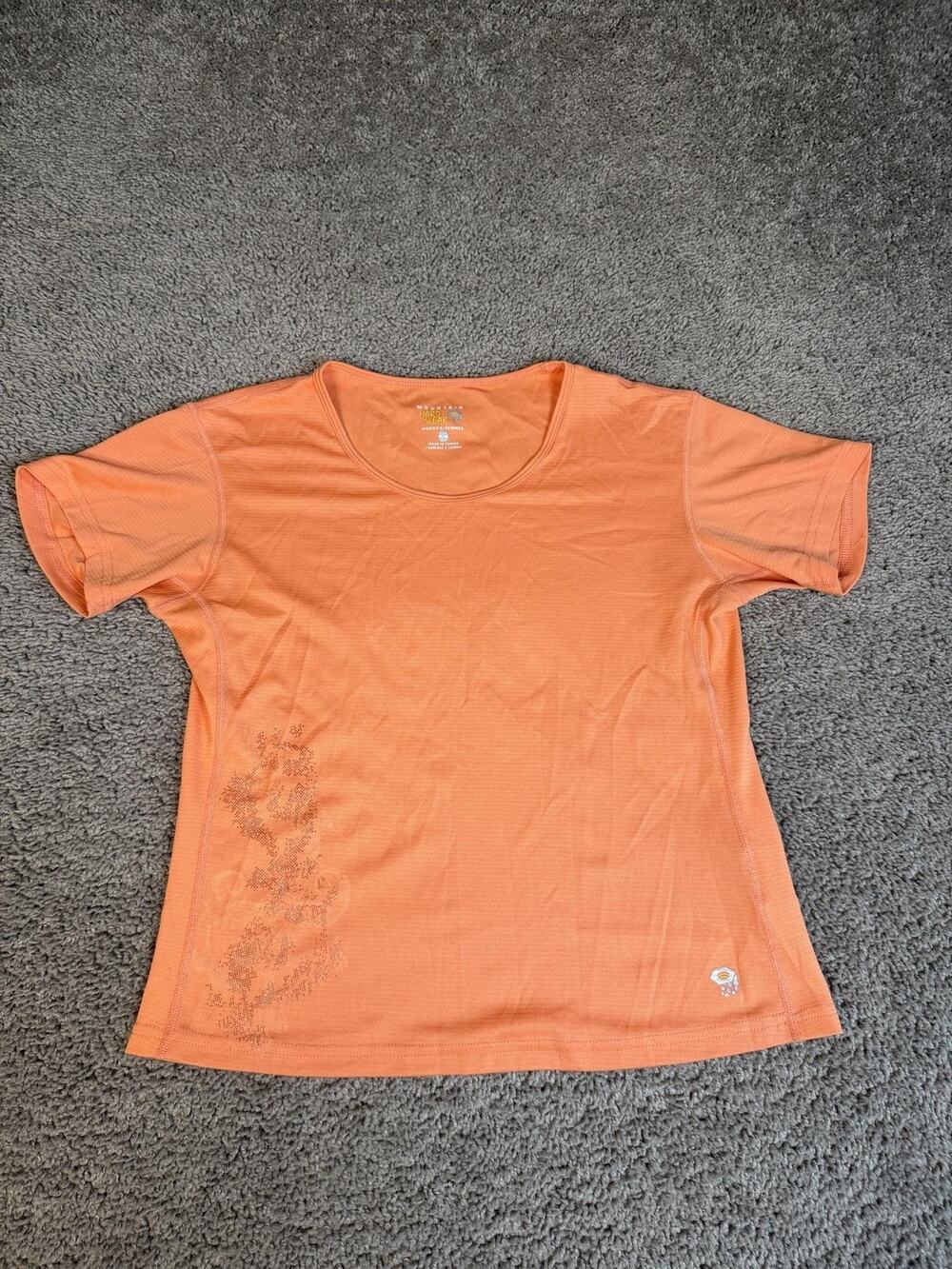 Mountain Hardwear Shirt Womens S Orange Jersey Tagless Breathable Lightweight